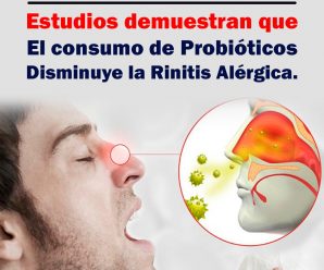 Estudios demuestran que el consumo de probióticos disminuye la rinitis alérgica.