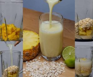 El batido de avena, piña y limón es una opción refrescante y nutritiva con múltiples beneficios para la salud.