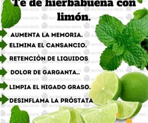 Jugo de hierbabuena con limón, aumenta la memoria elimina el cansancio crónico y retenciones de líquidos
