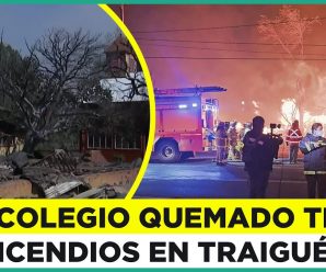 Un colegio quemado tras incendios forestales