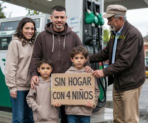 SIN HOGAR CON 4 NIÑOS, AYUDÉ A UN ANCIANO EN LA GASOLINERA, LUEGO TODO CAMBIÓ DE LA NOCHE A LA MAÑANA