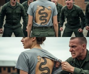 Se burlaban de ella por ser la cadete más débil del patio — hasta que un momento dejó al descubierto el tatuaje en su espalda… ¡Una marca a la que incluso los generales rinden saludo!