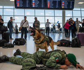 El ritmo normal del aeropuerto se detuvo: un soldado….