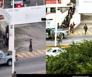 🛑Impresionante lo que pasó en Puerto Vallarta, afuera de la Décima Segunda Zona Naval qué opinas sobre el actuar de los Elementos de la Marina?🪖👇