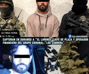 🚨Captur4n en #Durango a “El Lim0nes”, jef3 de plaza y operad0r financier0 del grup0 crimin4l “L0s Cabrera”.