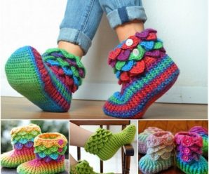 Crocodile Crochet Boots