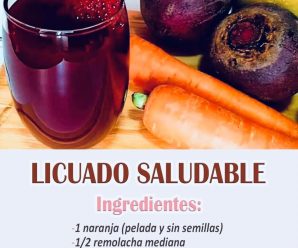 LICUADO DE NARANJA, REMOLACHA Y ZANAHORIA