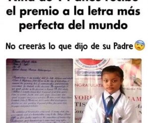 Niña de 14 años recibe el premio a la letra más perfecta del mundo